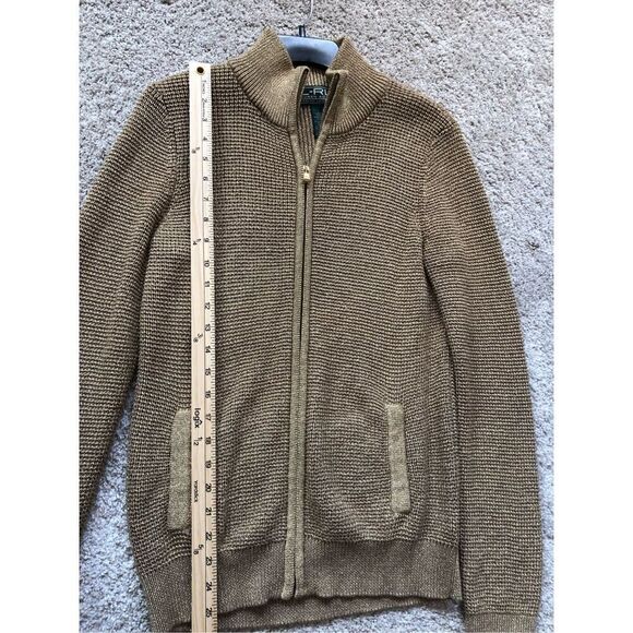 Lauren Ralph Lauren Women’s Gold Shimmery Zip Up Sweater Size L - Picture 3 of 5